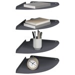 vidaXL Étagère flottante avec étagère 4 Pièces Anthracite 30 x 30 x 2 cm