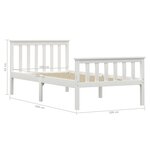 vidaXL Cadre de lit sans matelas blanc bois de pin massif 100x200 cm