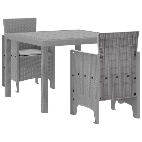 vidaXL Ensemble de salle à manger pour jardin 3 Pièces Gris clair