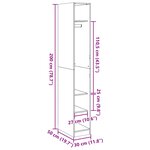 vidaXL Garde-robe gris béton 30x50x200 cm bois d'ingénierie