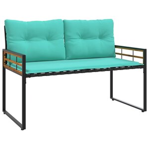 vidaXL Banc à couches en bois avec coussin Turquoise 114 x 55 x 77 cm