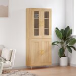 vidaXL Buffet haut Chêne sonoma 69 5x34x180 cm Bois d'ingénierie