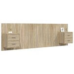 vidaXL Tête de lit avec armoires Chêne sonoma Bois d'ingénierie