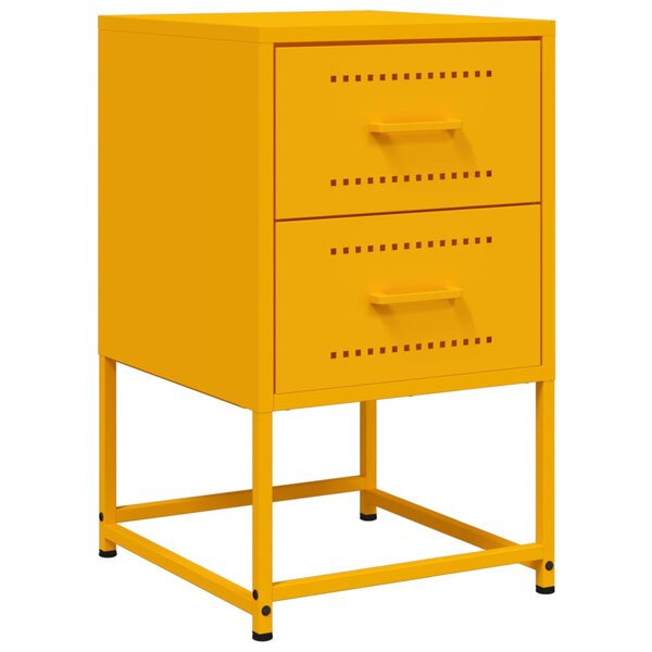 vidaXL Table de chevet jaune moutarde 36x39x60 5 cm acier