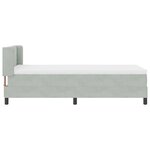 Lit Box Spring vidaXL avec Matelas Gris clair 100x200 cm Velours