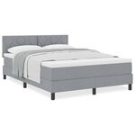 vidaXL Lit box spring avec matelas gris clair 140x200 cm en tissu