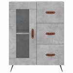 vidaXL Buffet haut Gris béton 69 5x34x180 cm Bois d'ingénierie