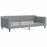 vidaXL Lit de jour avec gigogne et tiroirs gris clair 90x200 cm tissu