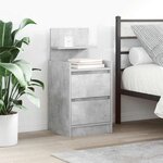 vidaXL Table de chevet avec 2 tiroirs gris béton 38x34x80 cm
