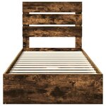 vidaXL Lit de Rangement Chêne fumé 75 x 190 cm Bois d'ingénierie