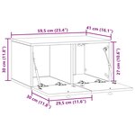 vidaXL Meuble TV mural Gris béton 59 5 x 41 x 30 cm Bois d'ingénierie