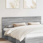 vidaXL Tête de lit Gris Sonoma 200 cm Bois d'ingénierie