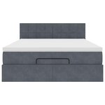 vidaXL Cadre de lit ottoman avec matelas gris foncé 140x200 cm velours