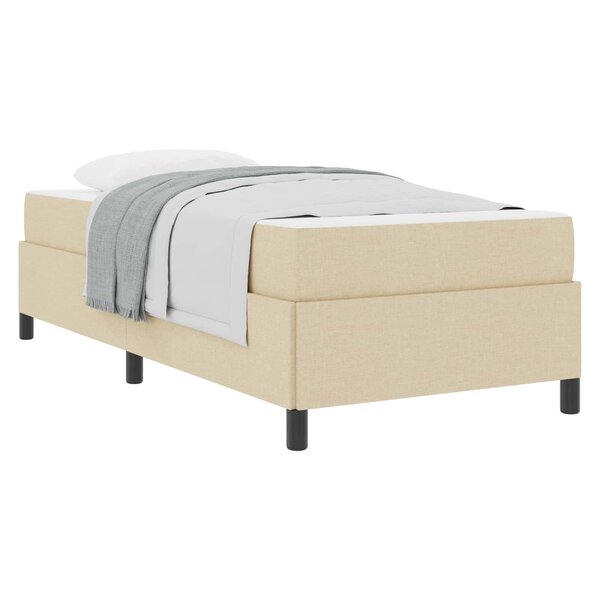 vidaXL Lit à ressorts avec matelas Crème 90 x 190 cm tissu