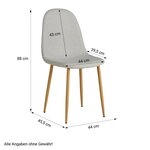 Table repas extensible 160x90 4 chaises grises