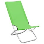 vidaXL Chaises de plage pliables lot de 2 Vert Tissu
