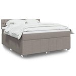 vidaXL Sommier à lattes de lit avec matelas Taupe 180x200 cm Tissu