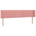 vidaXL Tête de lit avec oreilles Rose 163x16x78/88 cm Velours