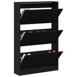 vidaXL Cabinet à chaussures avec étagère Chêne noir 80 x 21 x 125 5 cm