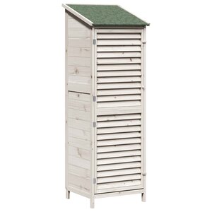 vidaXL Abri de jardin Blanc 59 x 56 x 176 cm Bois de Sapin Massif
