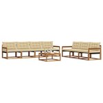 vidaXL Ensemble de canapés d'extérieur 8 Pièces Naturel et Beige