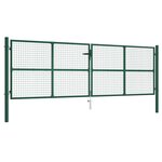 vidaXL Portail en treillis de jardin acier 390x125 cm vert