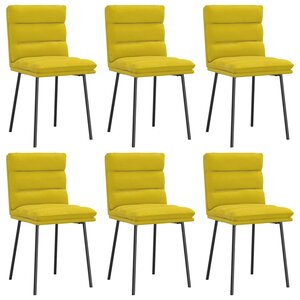 vidaXL Chaises à manger lot de 6 jaune velours