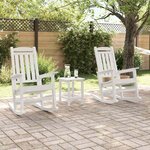 vidaXL Chaise Berçante de Jardin 3 Pièces Blanc 38 x 38 x 46 cm Plastique