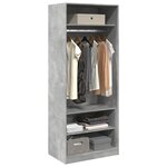 vidaXL Garde-robe gris béton 80x50x200 cm bois d'ingénierie