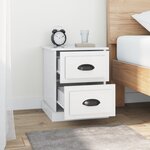 vidaXL Tables de chevet 2 Pièces blanc brillant 39x39x47 5 cm