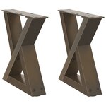 vidaXL Pieds de table basse 2 pièces Acier naturel 30 x (30-31 3) cm Acier