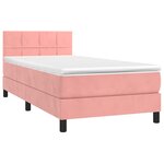 vidaXL Sommier à lattes de lit avec matelas et LED Rose 90x190 cm