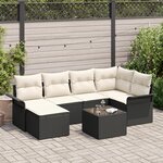 vidaXL Ensemble de Canapés de Jardin de 6 pièces avec Coussins Bruns en Rattan Poly