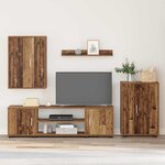 vidaXL Ensemble meuble TV 4 Pièces Bois Ancien Bois d'ingénierie
