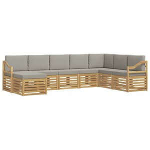 vidaXL Ensemble de canapés d'extérieur 8 pc Blanc et gris clair