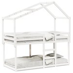 vidaXL Lit superposé sans matelas blanc 90x200 cm bois de pin massif