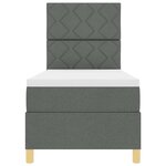 vidaXL Lit Box Spring avec matelas gris foncé 80x200 cm en tissu