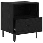 vidaXL Cabinet de chevet avec tiroir Chêne noir 40 x 35 x 47.5 cm