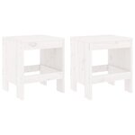 vidaXL Tabourets de jardin lot de 2 blanc 40x36x45 cm bois massif pin