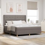 vidaXL Lit à ressorts avec bandes LED Taupe 180 x 200 cm tissu
