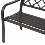 Banc 3 places de jardin terrasse style rural chic 128L x 60l x 89H cm métal époxy anticorrosion fonte brun