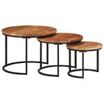 vidaXL Tables gigognes 3 Pièces bois massif d'acacia