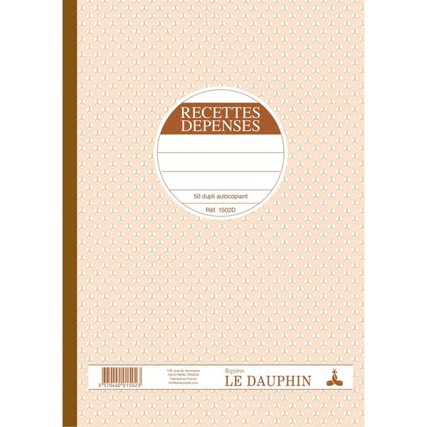 Manifold Autocopiant 297x210 Recettes Dépenses 50 Dupli - Avoine - X 5 - Le Dauphin