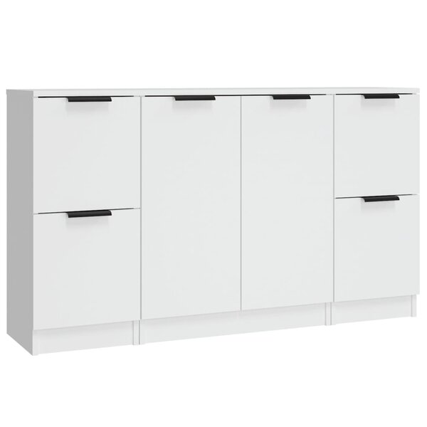 vidaXL Buffets 3 Pièces Blanc Bois d'ingénierie
