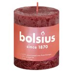 Bolsius Bougies pilier rustiques Shine 4 Pièces 80x68 mm Rouge velours