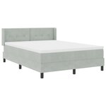vidaXL Lit à Ressorts avec Matelas Gris Clair 140x190 cm Velours