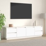 vidaXL Meuble TV Blanc 176x37x47 5 cm Bois de pin massif