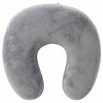 vidaXL Oreiller de Voyage pour le Cou Gris 27 x 27 x 8 5 cm Velours