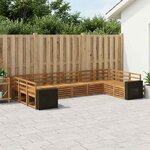 vidaXL Ensemble de canapé d'angle 10 Pièces Naturel Bois d'Acacia Massif