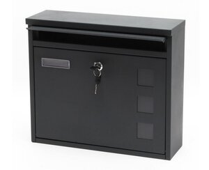 Boîte aux lettres murale  Verrouillable  Couleur anthracite  Acier galvanisé  360 x 115 x 320 mm